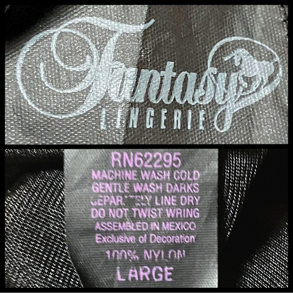 80s 90s Vintage Black Faux Teddy Sheer Lace Slip Dress. Small. Gothic Whimsigoth - Picture 9 of 9